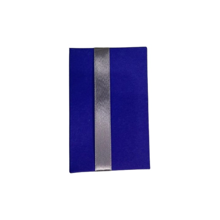 Cutie pentru cadou - Nicas - carton bleumarin cu bentita diverse culori, 6X9.5X2.9 cm - tip M