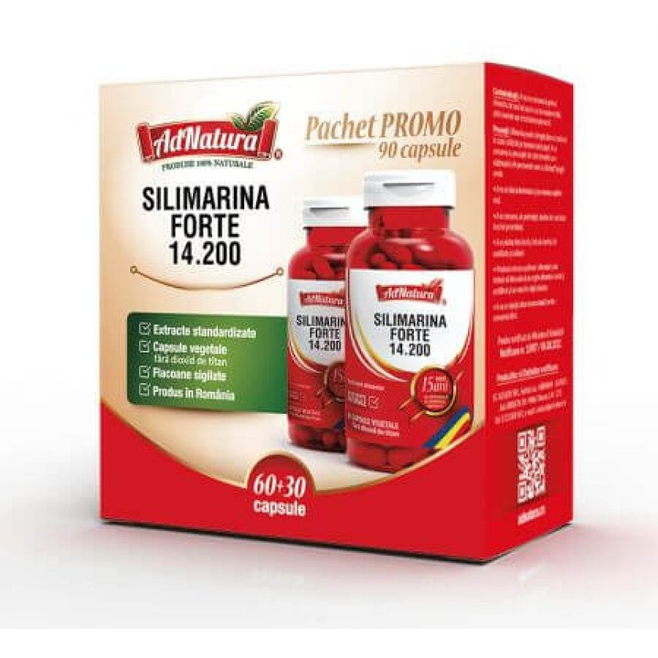 Silimarina Forte 14200 miligrame 90 capsule Adserv