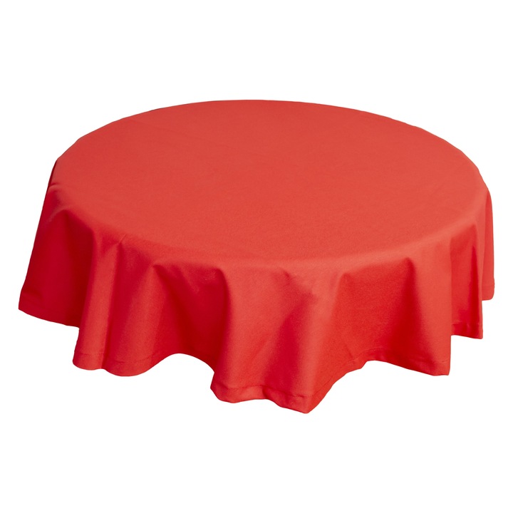 Bosfor Decor kerek terítő, Unicolor, Teflon bevonatú pamut, Piros, 170 cm