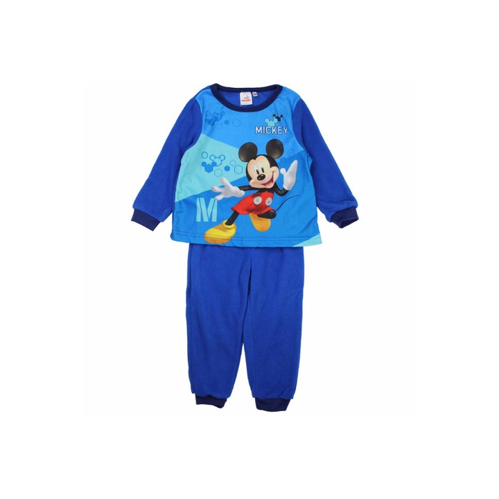 Детска пижама, с дълъг ръкав, полар, синя, Junior, Мики Маус, Дисни, Син