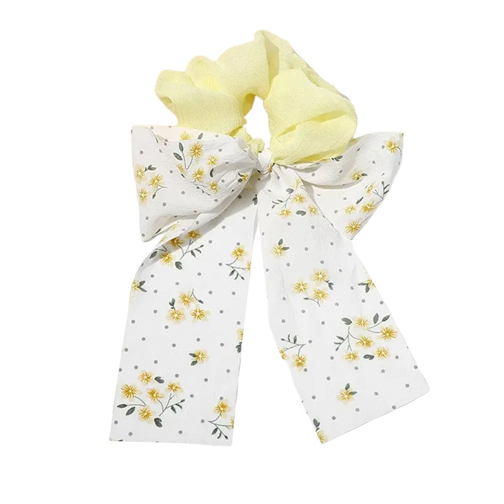 Elastic de par, model spring of life, imprimeu floral, galben, EFAYN