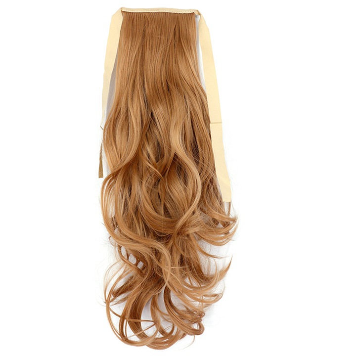 Extensie Par Coada de Cal Lunga si Ondulata, Sintetica, blond
