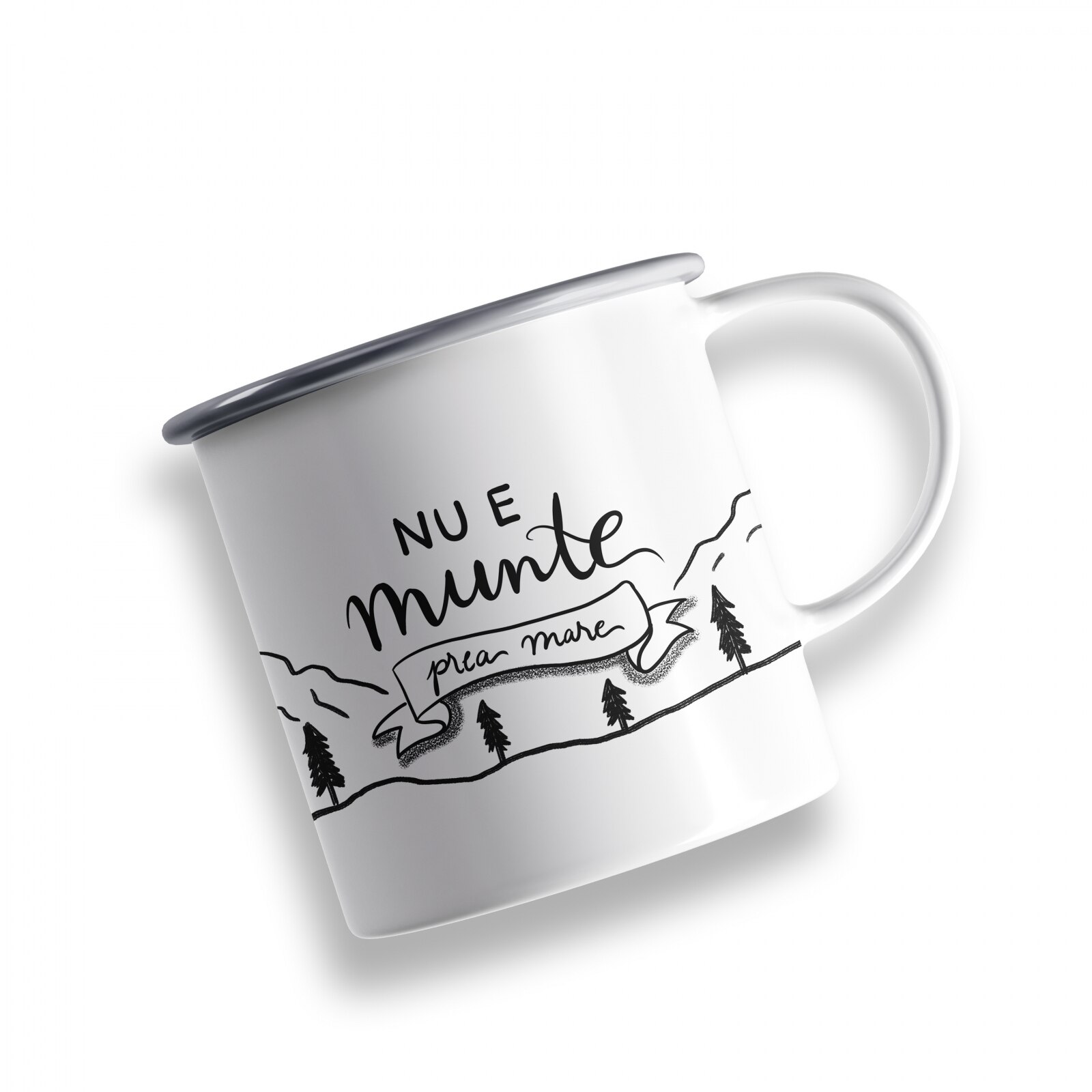 Nu E Munte Prea Mare Cana emailata „Munte”, 360 ml - eMAG.ro