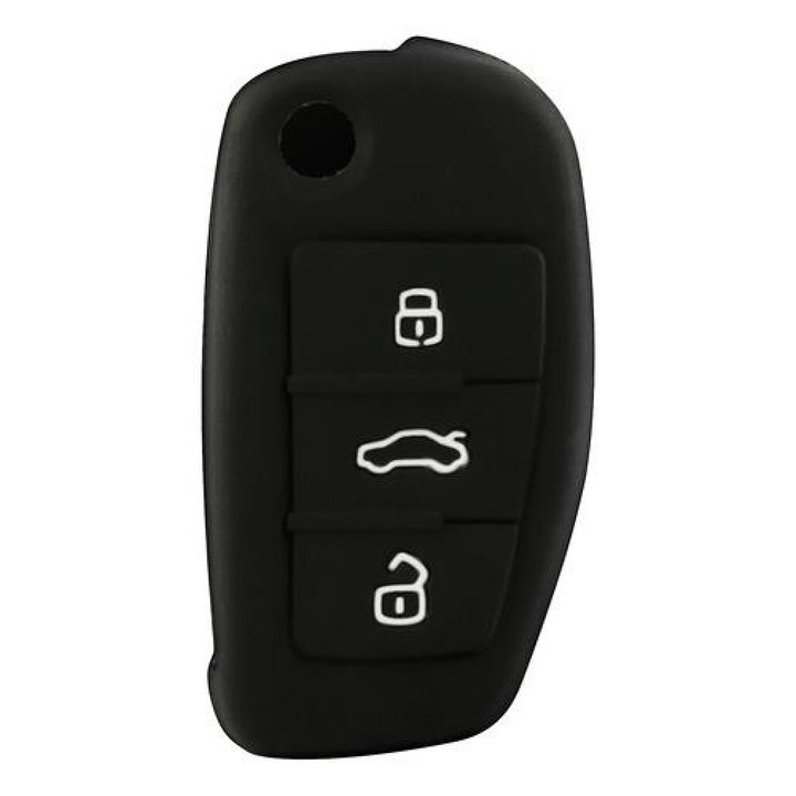 Szilikon kulcstok, fekete, Audi