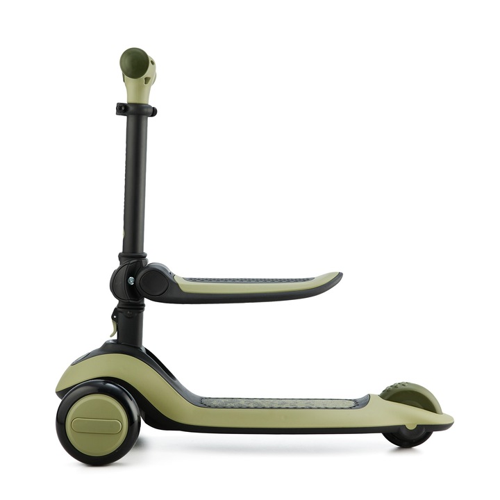 Trotineta copii 2-in-1 cu sezut KinderKraft Halley, Verde
