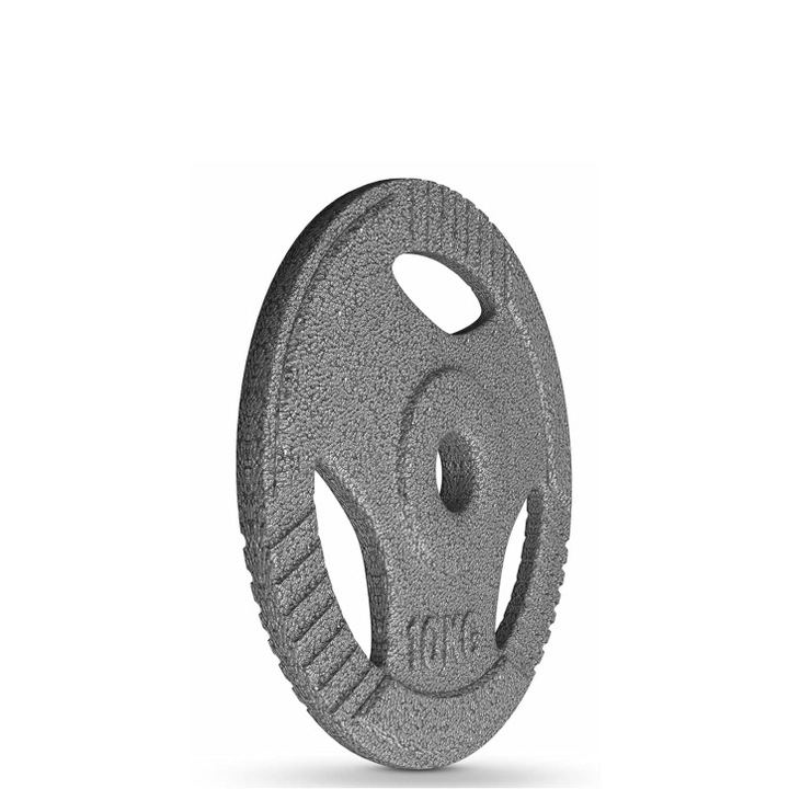 Set discuri fonta cu maner, 1 x 10kg, 30mm, Physionics