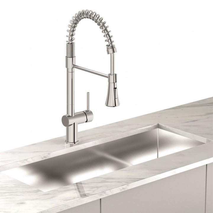 Смесител за кухня, Интер Керамик, ICF 7561017C NEW, месингов, хром, с изтеглящ се душ с две функции, 51x23.5см