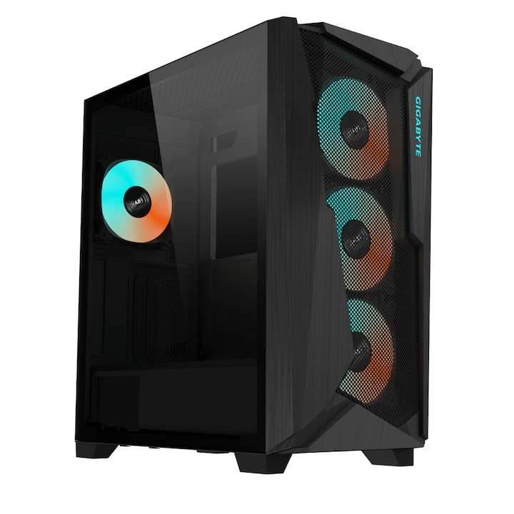 Carcasa TACENS 2SAGITTA20, 3 ventilatoare 120mm, LCD, negru