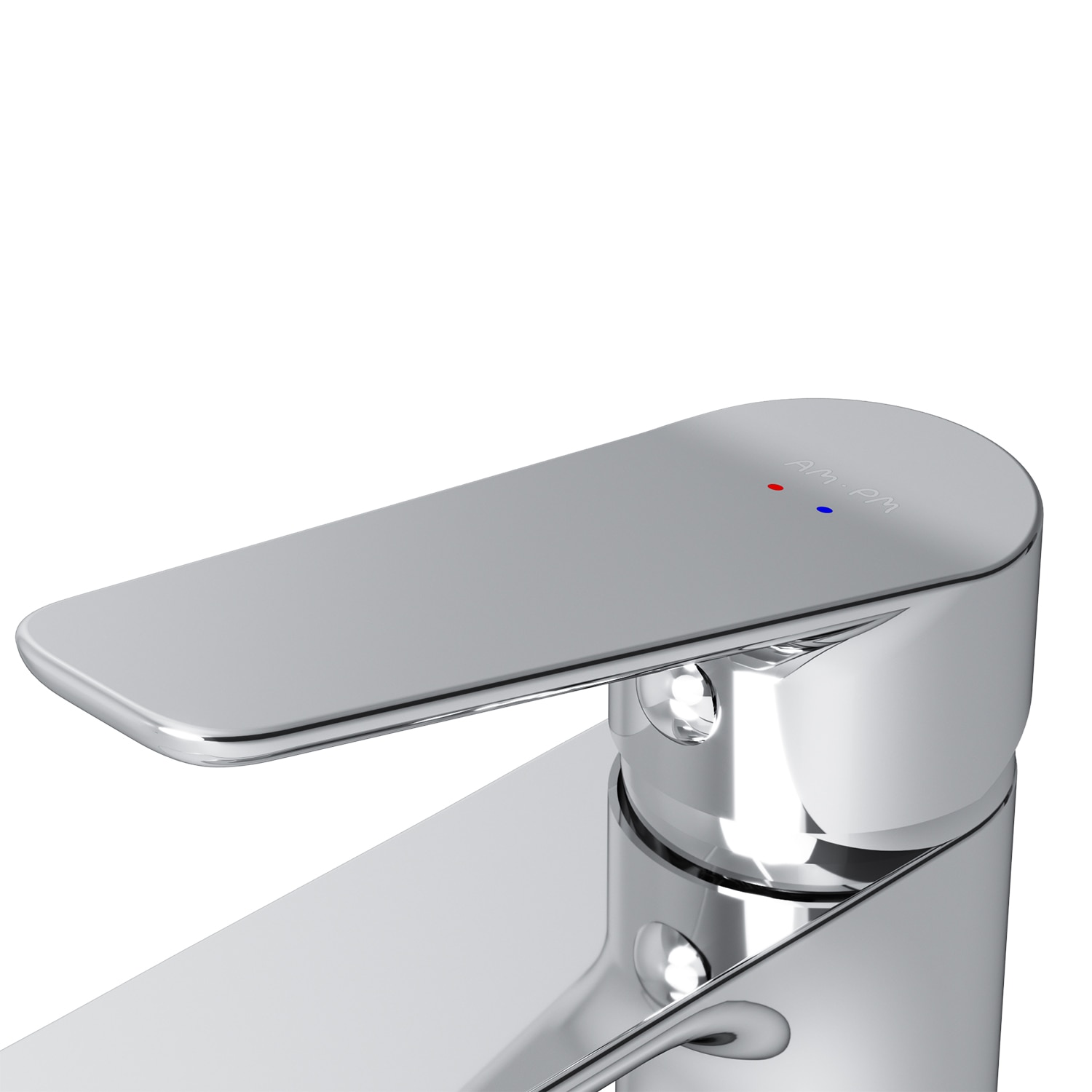 AM.PM Hit FTA92033 - Grifo Mezclador Monomando Para Lavabo, Cartucho De Cerámica SoftMotion, Aerator, Resistente A Los Arañazos, Fácil De Limpiar, Color Blanco Mate