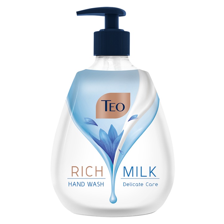 Комплект от 4 броя течен сапун Teo Rich Milk Delicate Care, 400 мл