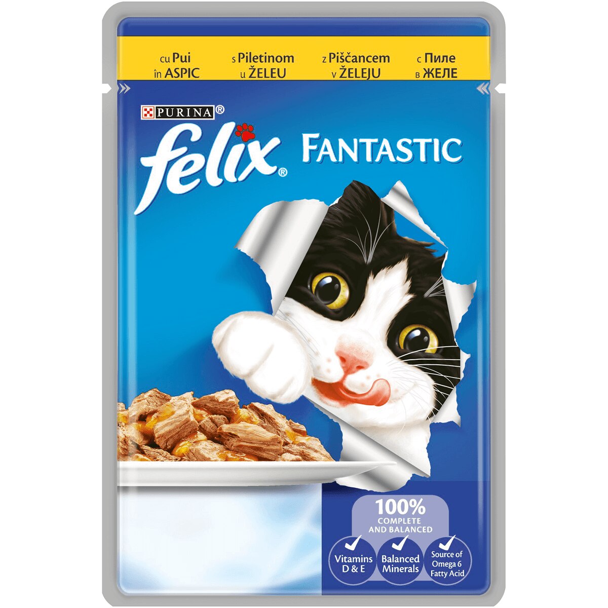 Hrana umeda pentru pisici Felix Fantastic, Pui, 100g