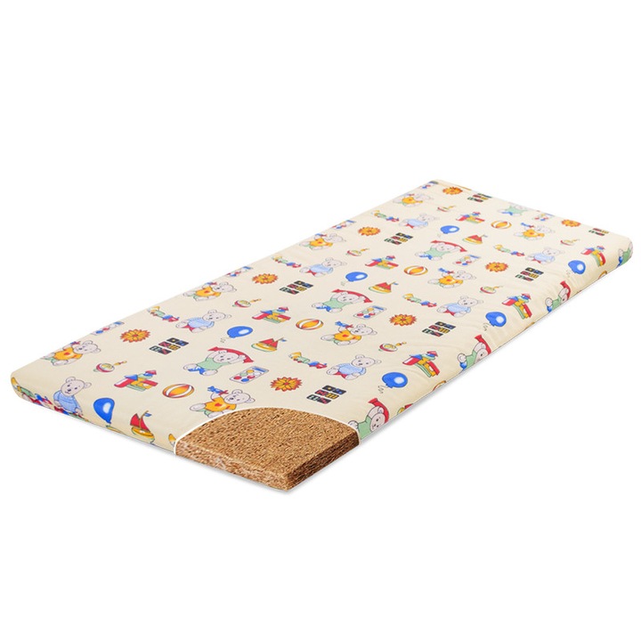 Saltea Cocos integral 120x60x7 cm cu husa detasabila Beberoyal