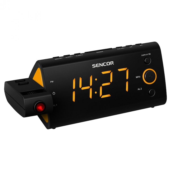 Sencor SRC 330 OR, rádió, ébresztőórás, kivetítős, LCD kijelző, AM/FM
