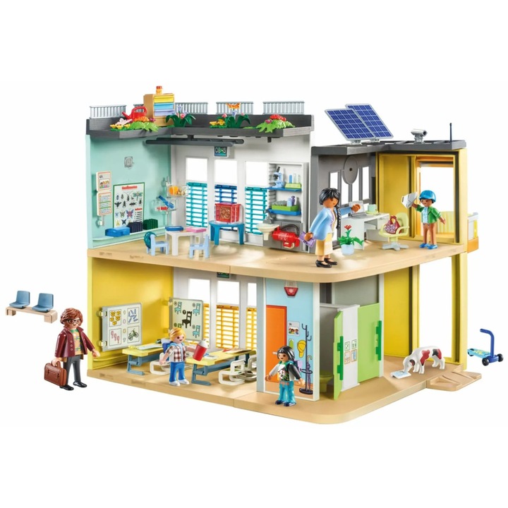 Комплект фигурки и къщичка - Училище, Playmobil, Multicolor