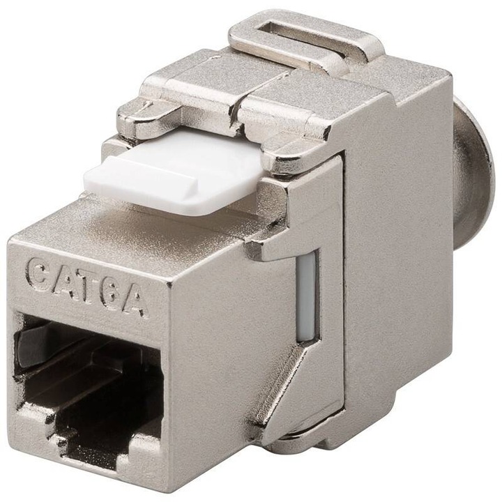 Mufa RJ45, mama, CAT6A, FTP, metal