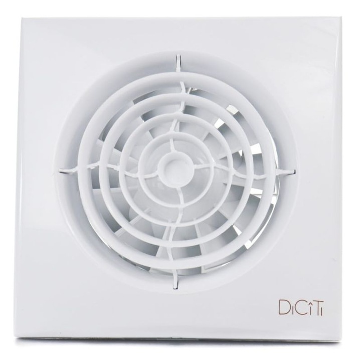 AURA 4C MRH Безшумен вентилатор за баня, Възвратен амортисьор, 5 години гаранция, Мотор с дълъг живот 40000h, Дебит 90mc / h, Ø100mm