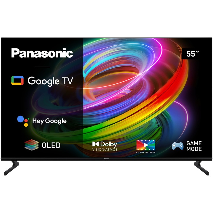 Televizor Panasonic OLED TX-55MZ700E, 139 cm, Smart Google TV, 4K Ultra HD, 100Hz, Clasa F (Model 2023)