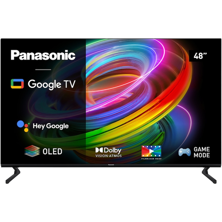 Televizor Panasonic OLED TX-48MZ700E, 121 cm, Smart Google TV, 4K Ultra HD, Clasa F (Model 2023)