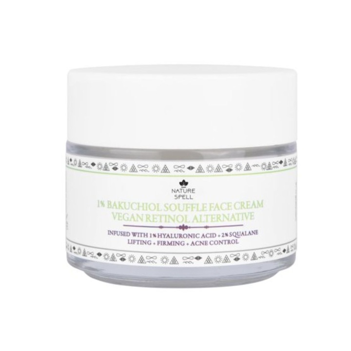 Crema pentru Fermitate cu Retinol Vegan - NATURE SPELL Souffle Face Cream, 100 ml