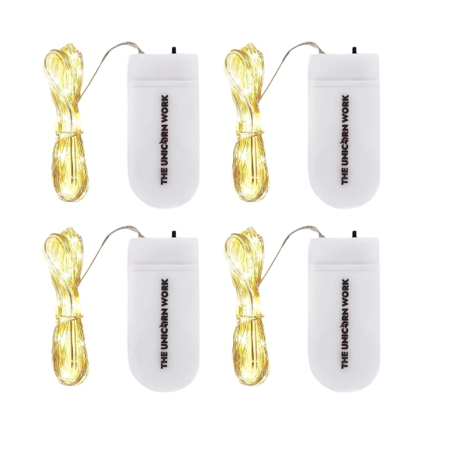 Set de 4 instalatii cu 30 micro LED-uri The Unicorn Work, IP65, cupru ...