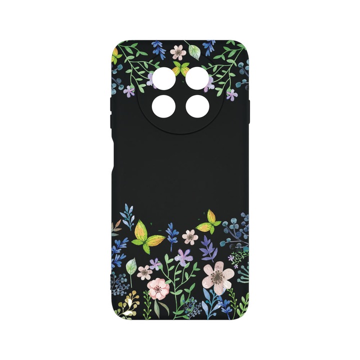 Силиконов калъф BestCase за Huawei nova Y91, Butterfly Flowers, SLIM 1.2MM, Microfiber interior, Premium Soft Liquid Silicone, PB 95