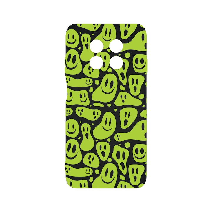 Силиконов калъф BestCase за Huawei nova Y91, Green Acid Smiley, SLIM 1.2MM, Microfiber interior, Premium Soft Liquid Silicone, PB 1051