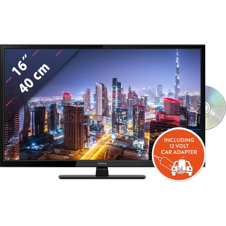 Телевизор, Lenco, DVL-1662BK, 40,6 см (16"), HD, черен
