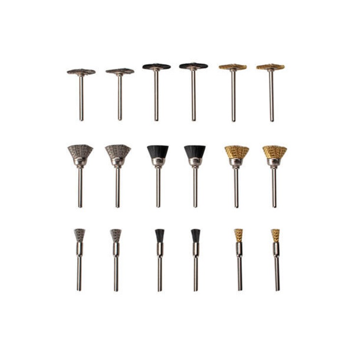 Set perii multifunctionale din nailon, pentru slefuitoare cu mandrina, suprafete diverse, 18 piese, Multicolor