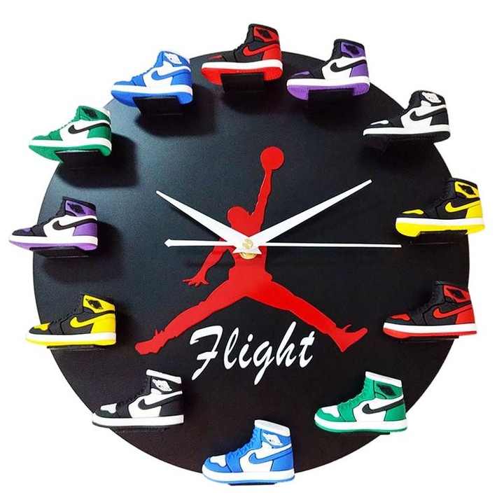Стенен часовник, Jormftte, модел Jordan, 30 см, многоцветен