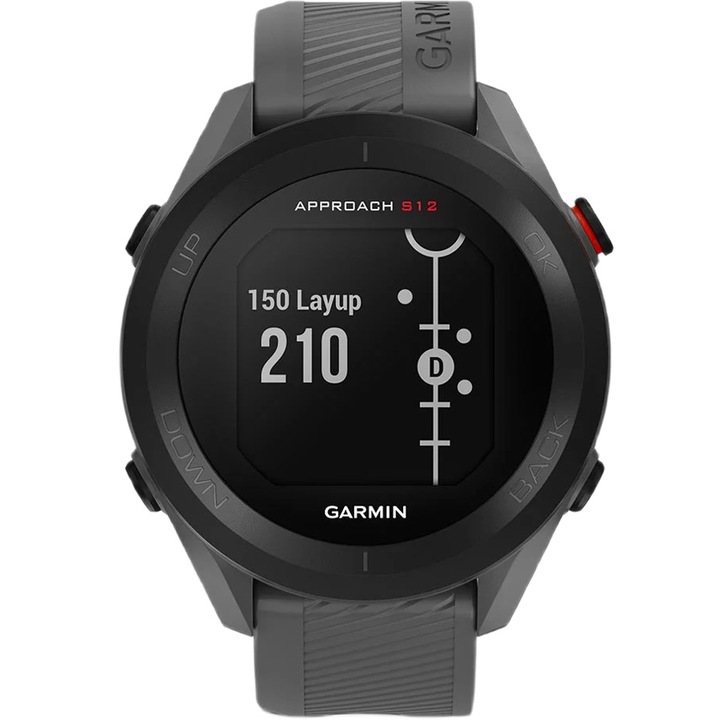 Ceas Smartwatch Garmin Approach S12 2022 Edition, 44 mm, HR, GPS, Slate Gray