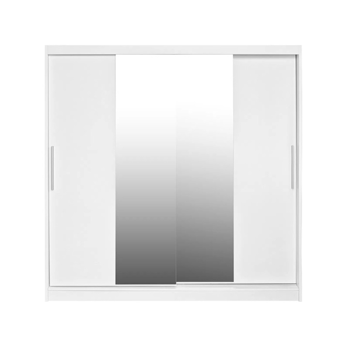 Dulap Expomob CORFU 04, usi glisante si oglinda, dimensiuni 200x60x200 cm, culoare alb