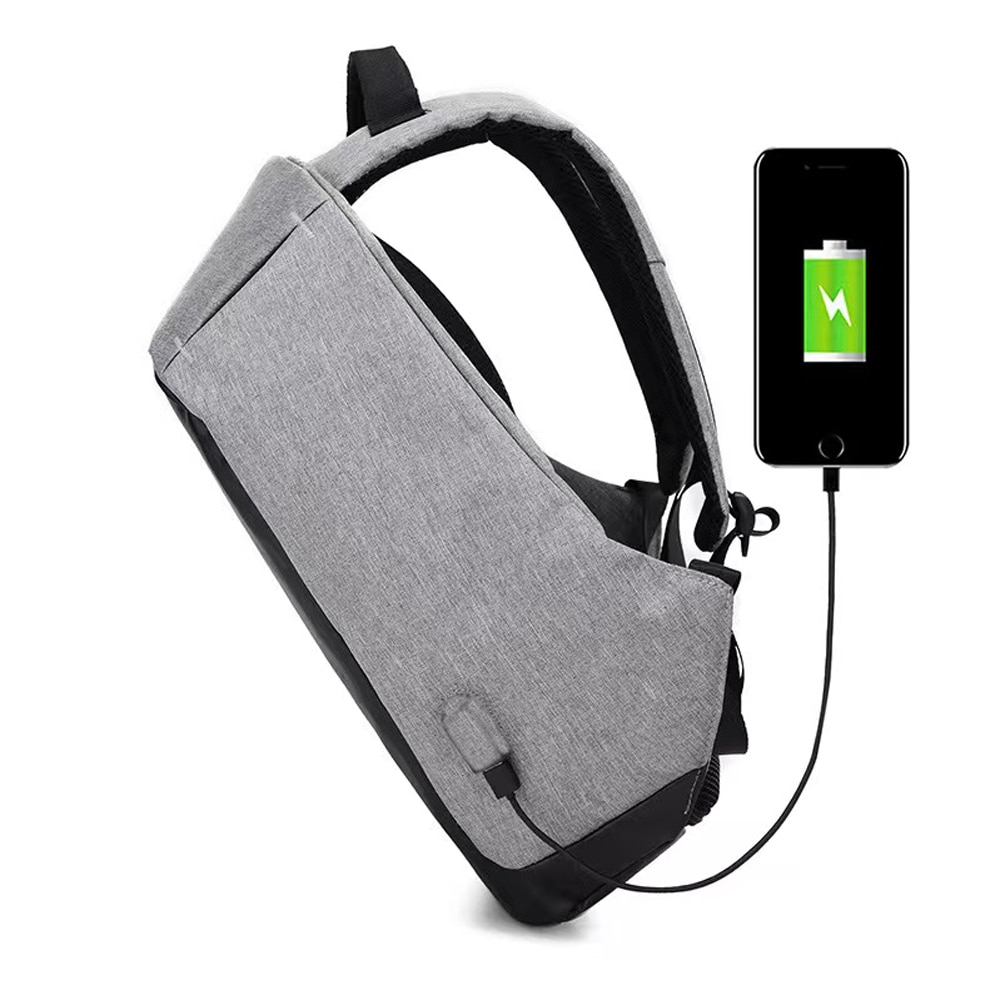 Rucsac BP-01 laptop 15.6", multifunctional, impermeabil, cu port de incarcare USB, 41X30X14 cm, Gri