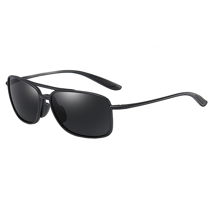 Мъжки слънчеви очила с UV защита, Поляризирани стъкла, Черен/ сив
