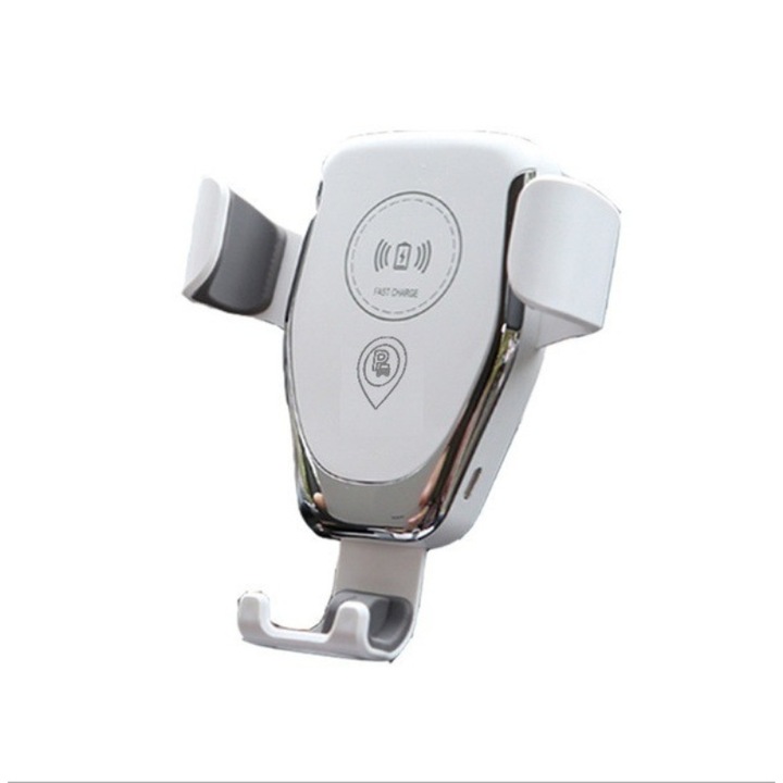 Autós tartó vezeték nélküli töltéssel, Smart Stuffs, gyorstöltő, intelligens érzékelő a telefon tartásához, teljesítmény 10 W, fehér szín, "kéz nélküli" rendszer
