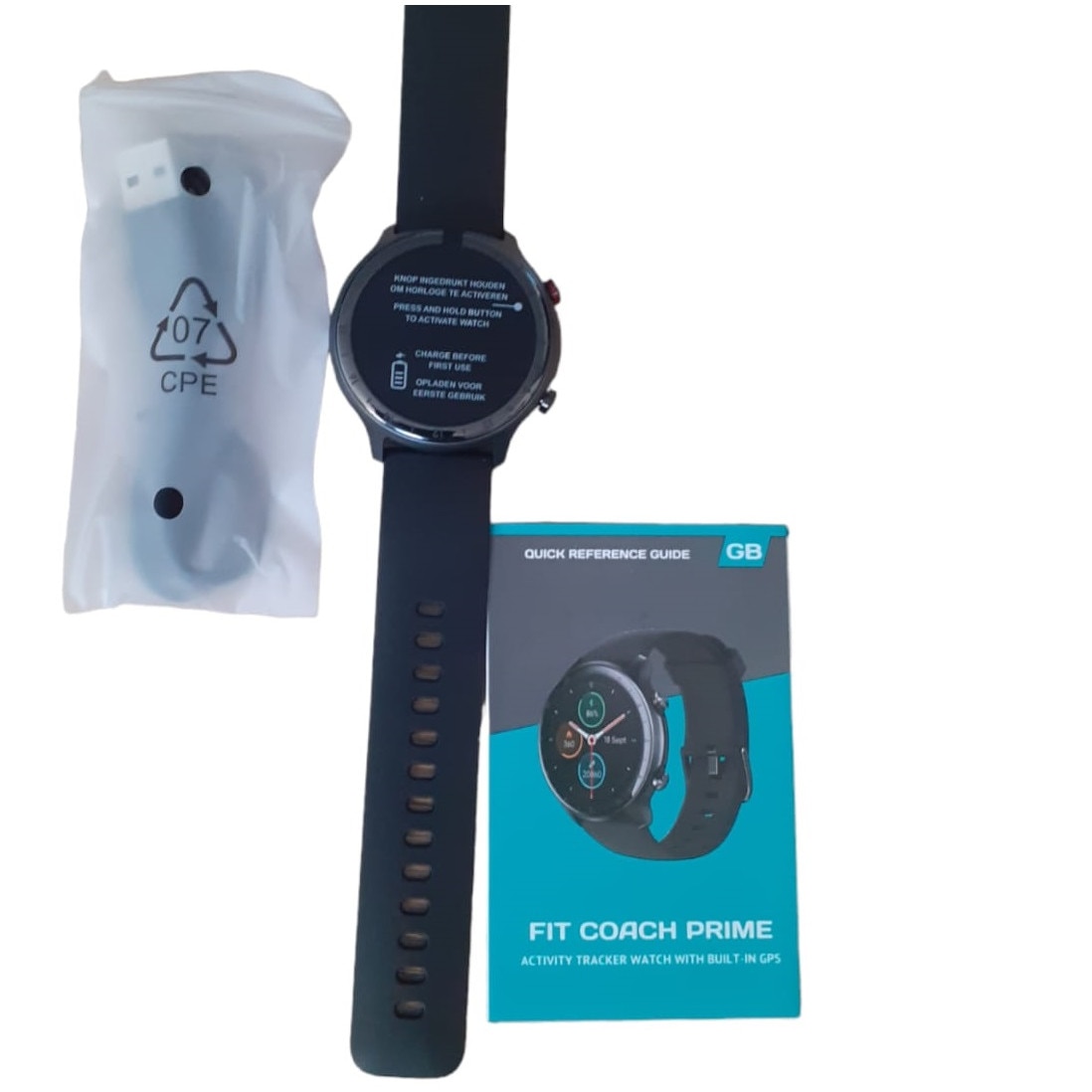 Sport SmartWatch beépített GPS Fit Coach Prime Call/Sms értesítésekkel,  fizikai aktivitás/alvásfigyeléssel, fekete