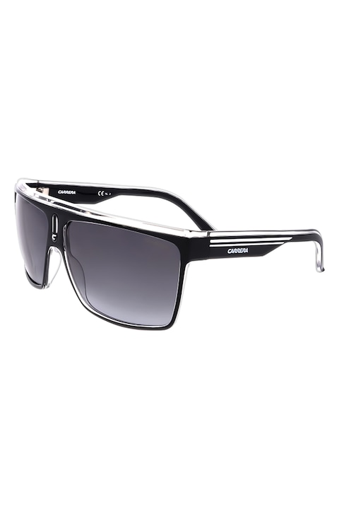 Carrera, Унисекс правоъгълни слънчеви очила с градиента, Черен, Бял, 63-12-130