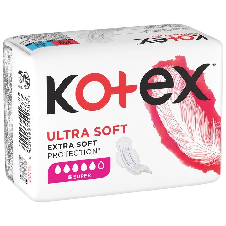 Абсорбиращи превръзки Kotex Soft, Super, 8 броя