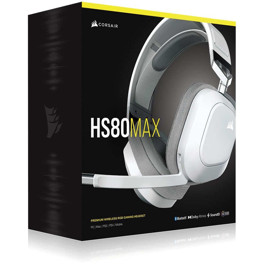 Corsair HS80 MAX - Auriculares inalámbricos multiplataforma para juegos con  Bluetooth - Dolby Atmos - Micrófono de calidad de transmisión - Compatible