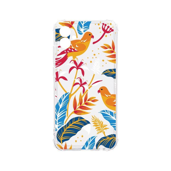 BestCase Strapabíró Anti Shock 1.5mm Telefontok, Samsung Galaxy F04 / Galaxy M04 / Galaxy A04e, Colored Birds, Kamera védő, Military Grade Drop Protection, AS 769