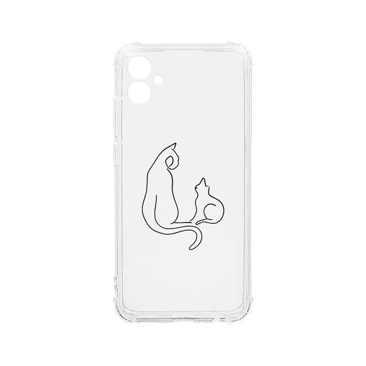 Husa BestCase® Anti Shock 1.5MM, Compatibila Cu Samsung Galaxy F04 / Galaxy M04 / Galaxy A04e, Abstract Cat, Rezistenta La Socuri, Protectie Camera, Margini ridicate pentru protectia ecranului, AS 738