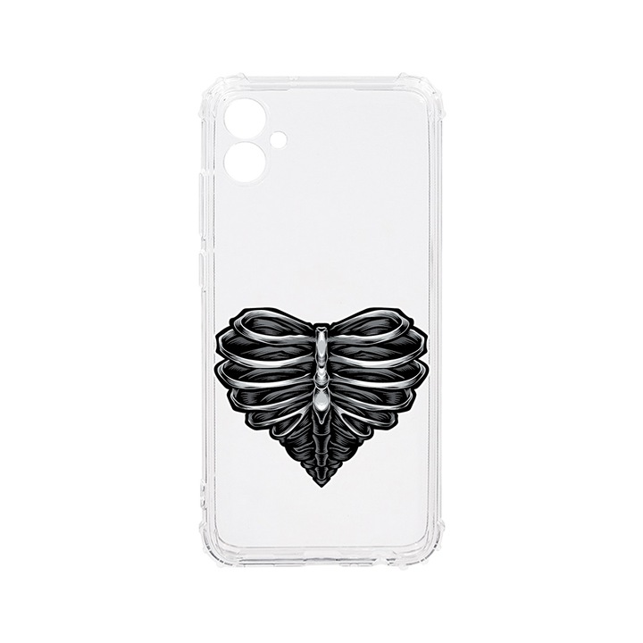 Husa BestCase® Anti Shock 1.5MM, Compatibila Cu Samsung Galaxy F04 / Galaxy M04 / Galaxy A04e, Skeleton Heart, Rezistenta La Socuri, Protectie Camera, Margini ridicate pentru protectia ecranului, AS 1024
