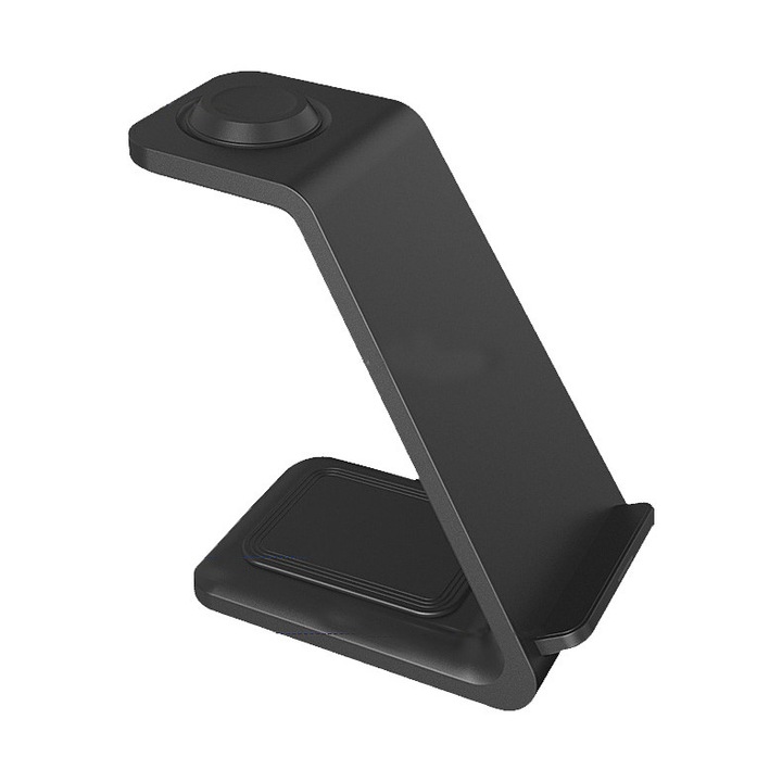 3 az 1-ben függőleges telefontartó, Zhuoqiao, Kettős gyorstöltés, Apple/Android-al kompatibilis, Fekete