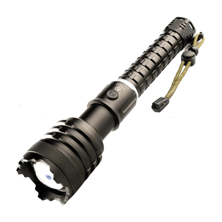 Тактически LED фенер, Ortex, Метал, Power bank функция, Черен