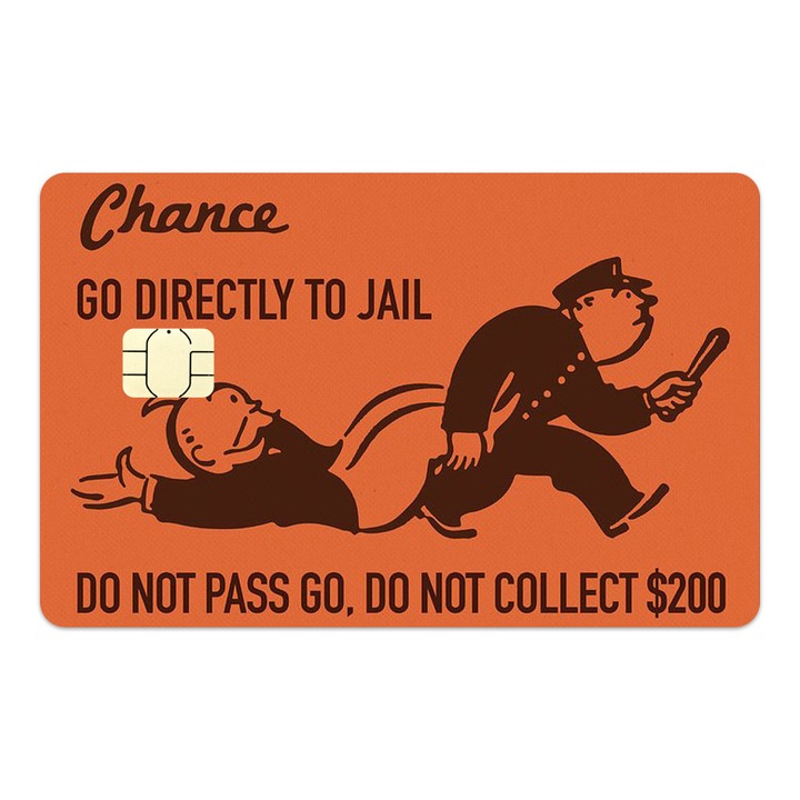 Folie Skin Autocolanta pentru Card de Credit, Card de Debit cu Cip Mic - Card Monopoly