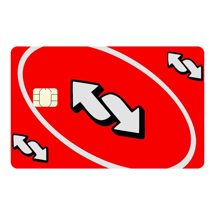 Folie Skin Autocolanta pentru Card de Credit, Card de Debit cu Cip Mic - Unor Reverse Rosu