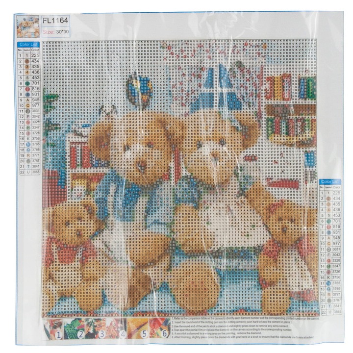 Комплект диамантен гоблен ZakupyTV, Многоцветен, 30 x 30 см