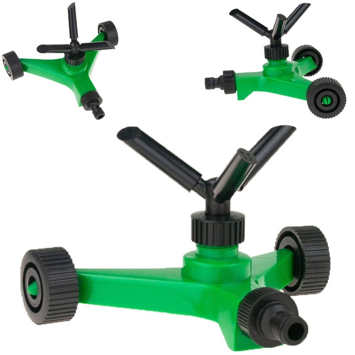 Пръскачка за маркуч на колела, ZakupyTV, Пластмаса, 12 х 19,5 см, Зелена