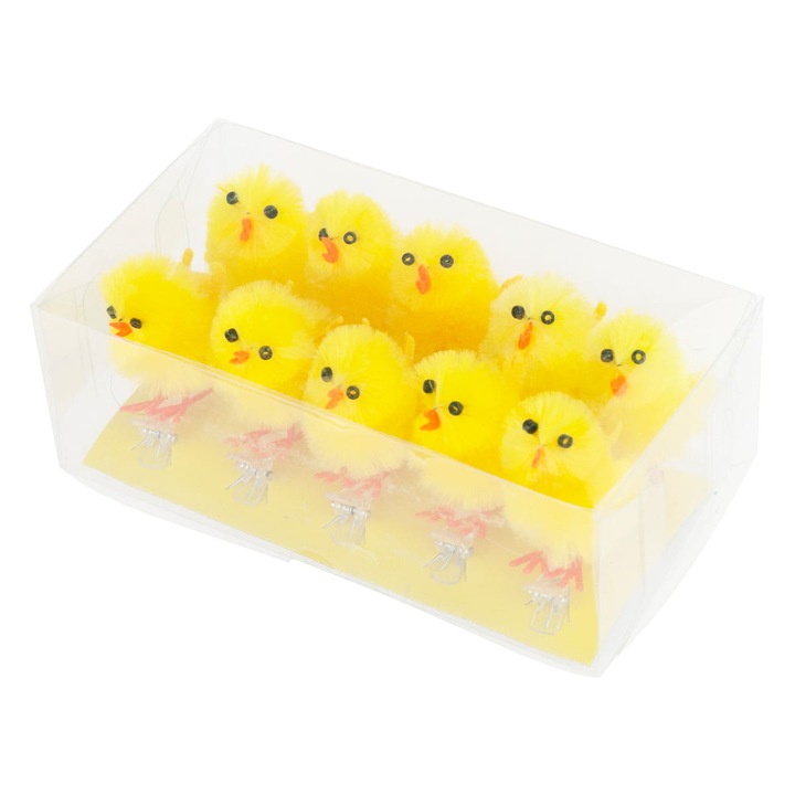 Set 10 figurine decorative de Paste, ZakupyTV, Sintetic, Galben