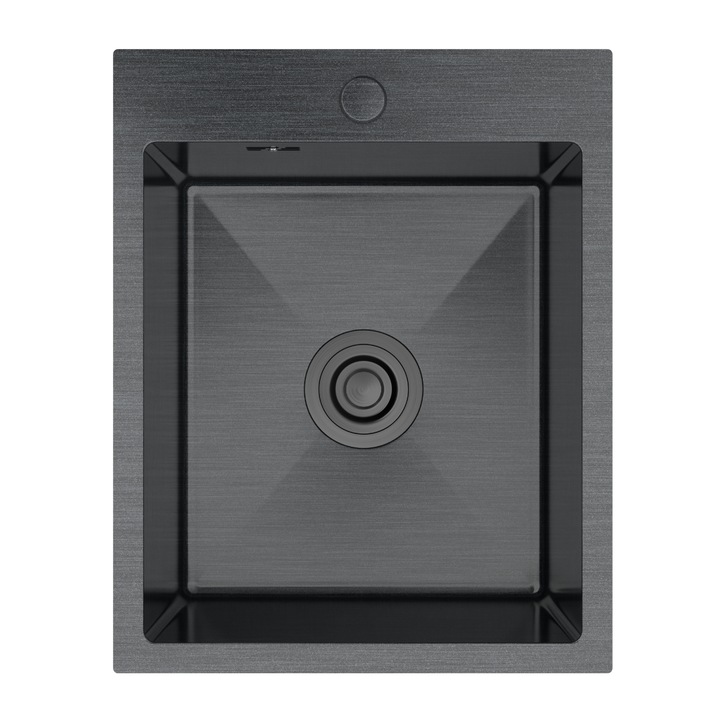 Chiuveta cu un singur vas Bari40, Granitan, Otel, Negru