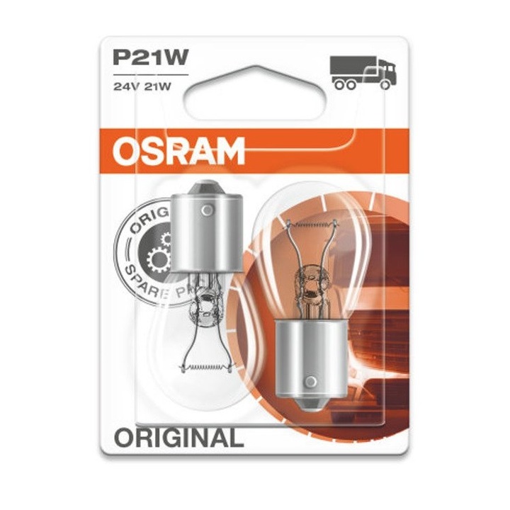2 db Jelző izzók teherautókhoz Osram P21W Standard 21W 24V